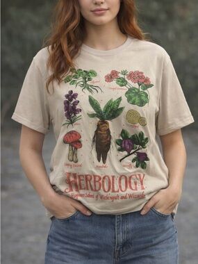 Harry Potter Herbology Graphic Tee Mandrake Shirt Unisex Medium